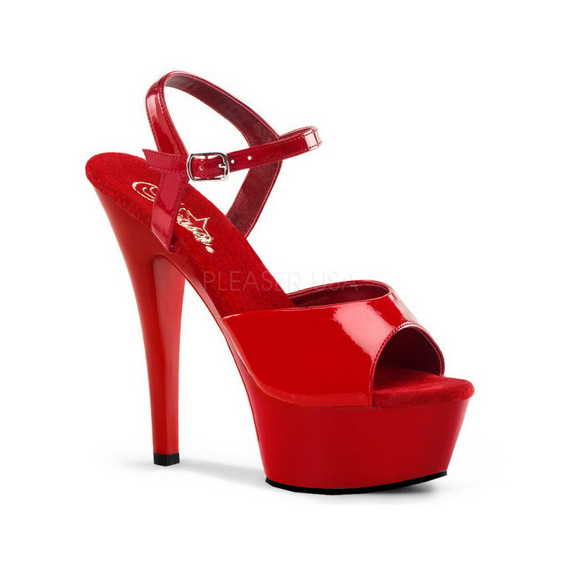 Rosso Vernice 15 cm Pleaser KISS-209 Tacchi Alti Plateau