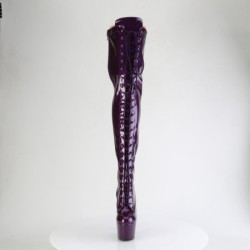 Glitter Viola 18 cm ADORE-3020GP stivali sopra il ginocchio con stringati
