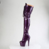 Glitter 18 cm ADORE-3020GP Violet thigh high boots with laces high heels