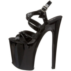 Nero Verniciato 20 cm XTREME-872 Tacchi Alti Plateau