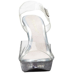 Clear 13 cm COCKTAIL-508MG Acrylic Platform High Heeled Sandal