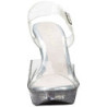 Clear 13 cm COCKTAIL-508MG Acrylic Platform High Heeled Sandal