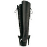 Black Leatherette 18 cm ADORE-3019 Platform Thigh High Boots