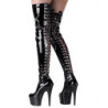 Black Patent 18 cm ADORE-3063 Platform Thigh High Boots