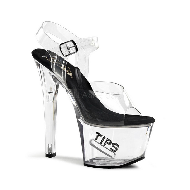 Black 18 cm TIPJAR-708-5 tip jar platform stripper high heel shoes