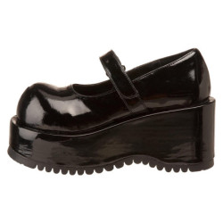 Patent 8,5 cm DemoniaCult DOLLIE-01 Black gothic mary jane pumps
