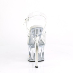 Transparent 18 cm ESTEEM-708 platform pole dance high heel sandals