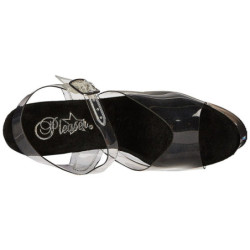 Nero 20 cm FLAMINGO-808ABLS Sandali Donna Plateau di Cristallo