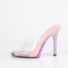 Rose mules 11,5 cm GALA-01DMM strass high heeled mules