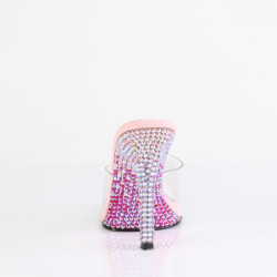 Rose mules 11,5 cm GALA-01DMM strass high heeled mules