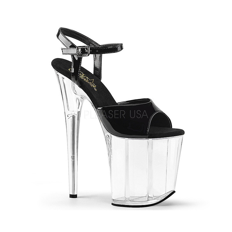 Nero Trasparente 20 cm FLAMINGO-809 Tacchi Alti Plateau