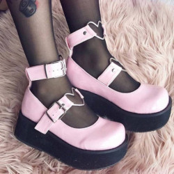 Vegan 6 cm DemoniaCult SPRITE-02 Rose gothic mary jane pumps