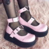 Vegan 6 cm DemoniaCult SPRITE-02 Rose gothic mary jane pumps