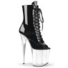 Black Transparent 20 cm FLAMINGO-1021 womens platform soled ankle boots