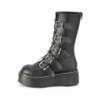 Nero Ecopelle 5 cm EMILY-330 stivali donna con fibbie e plateau alto