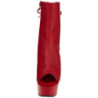 Red Leatherette 15 cm DELIGHT-1018 Platform Ankle Calf Boots