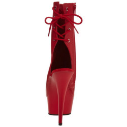 Rosso Opaco 15 cm DELIGHT-1018 Plateau Stivaletti Donna