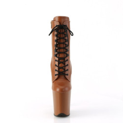 Leatherette 20 cm FLAMINGO-1020 caramel womens platform soled ankle boots