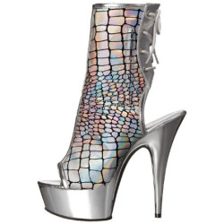 Argento Vernice 15 cm DELIGHT-1018HG stivaletti con plateau suola donna