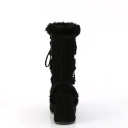 Faux Fur Trim 7 cm CUBBY-311 lolita boots platform in black