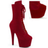 Velvet 18 cm ADORE-1045VEL Red heeled boots + protective toe caps