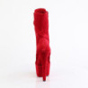 Velvet 18 cm ADORE-1045VEL Red heeled boots + protective toe caps