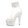 Silver rhinestone 18 cm BEJEWELED-724RS pleaser high heels ankle cuff