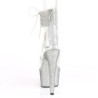 Silver rhinestone 18 cm BEJEWELED-724RS pleaser high heels ankle cuff