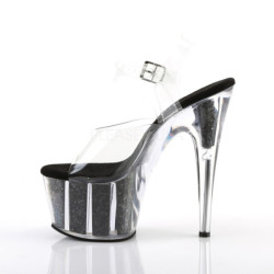 Black glitter 18 cm Pleaser ADORE-708G Pole dancing high heels shoes