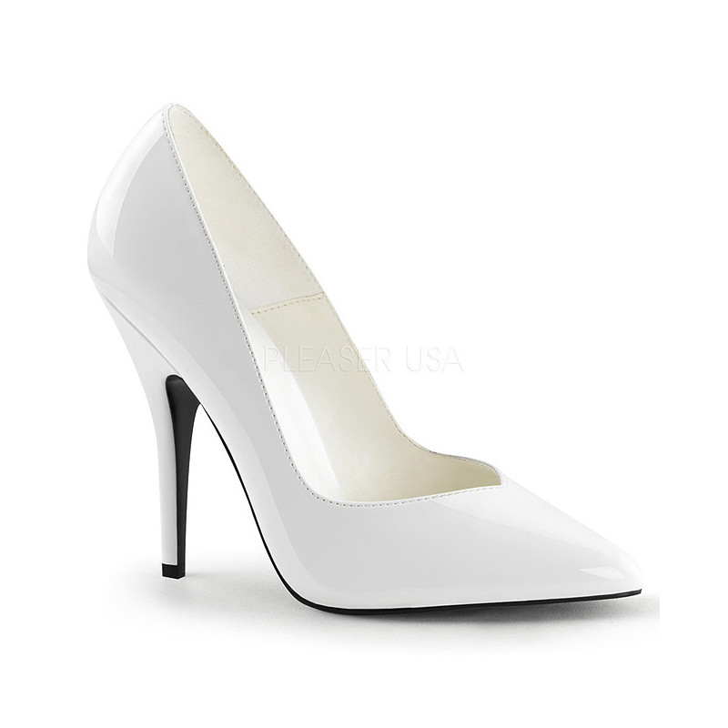 Bianco Vernice 13 cm SEDUCE-420V Tacchi altissimi da uomo