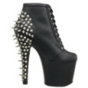 Nero 18 cm FEARLESS-700-28 stivaletti con plateau suola donna