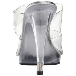 Clear 12 cm FLAIR-402 womens heeled mules shoes
