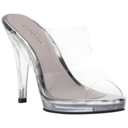 Clear 12 cm FLAIR-402 womens heeled mules shoes