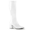 White block heel 7,5 cm - 70s years disco gogo kneeboots patent