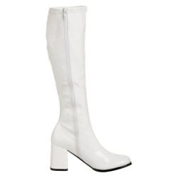 White block heel 7,5 cm - 70s years disco gogo kneeboots patent