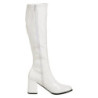 White block heel 7,5 cm - 70s years disco gogo kneeboots patent
