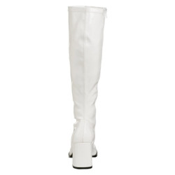 White block heel 7,5 cm - 70s years disco gogo kneeboots patent