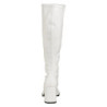 White block heel 7,5 cm - 70s years disco gogo kneeboots patent