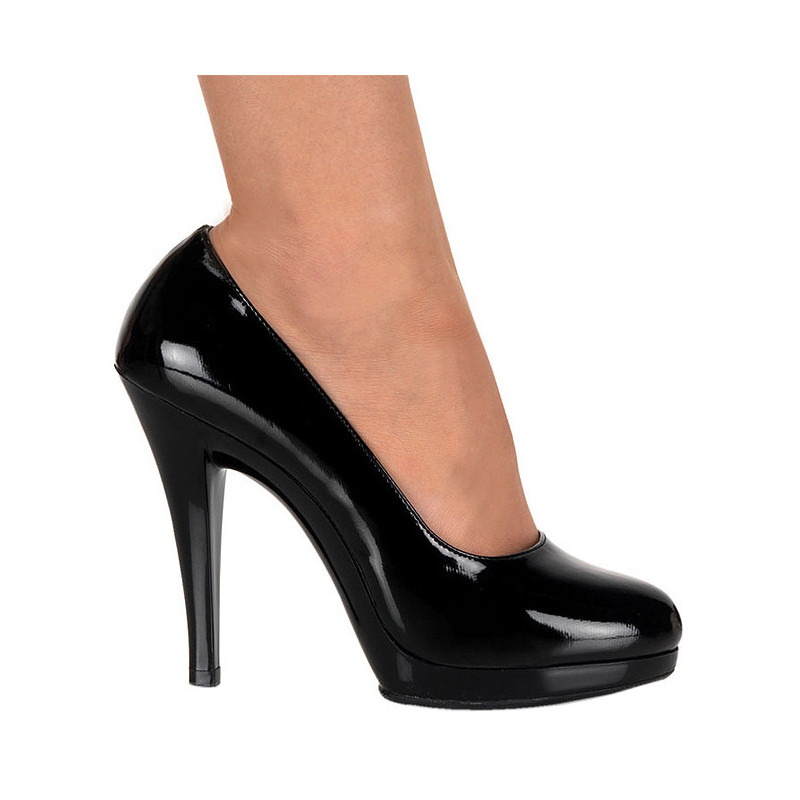Black Shiny 11,5 cm FLAIR-480 Women pumps for men