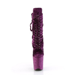 Velvet 20 cm FLAMINGO-1045VEL Purple heeled boots + protective toe caps