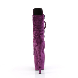 Velvet 20 cm FLAMINGO-1045VEL Purple heeled boots + protective toe caps