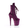 Velvet 20 cm FLAMINGO-1045VEL Purple heeled boots + protective toe caps