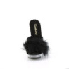 Leatherette 15 cm SULTRY-601F Black mules high heels feathers