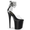 Black 20 cm FLAMINGO-824RS pleaser high heels ankle straps