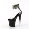 Black 20 cm FLAMINGO-824RS pleaser high heels ankle straps