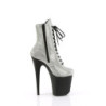 White strass platform 20 cm pleaser high heels ankle boots