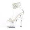 Silver rhinestone 18 cm ADORE-727RS pleaser high heels ankle cuff