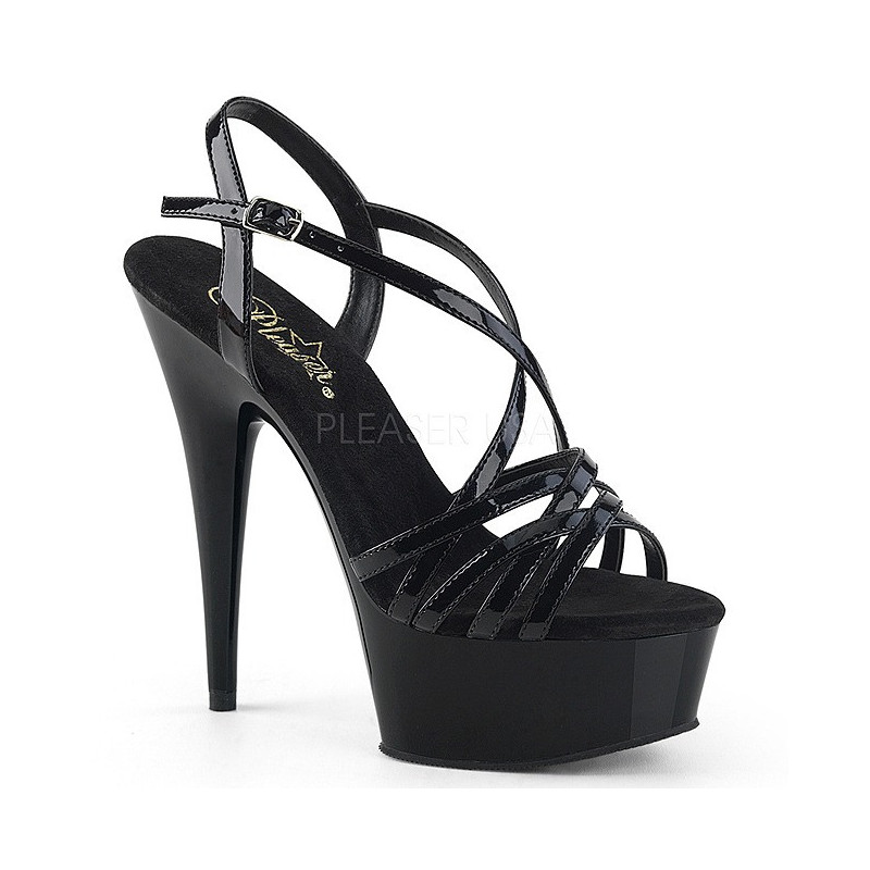 Nero 15 cm Pleaser DELIGHT-613 Sandali Donna con Tacco