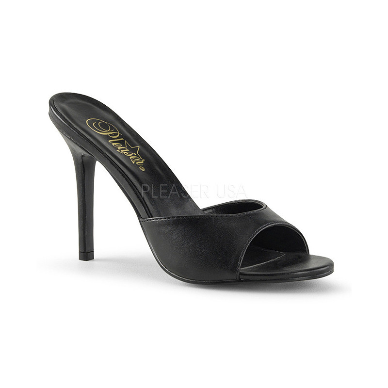 Nero Ecopelle 10 cm CLASSIQUE-01 grandi taglie ciabatta donna
