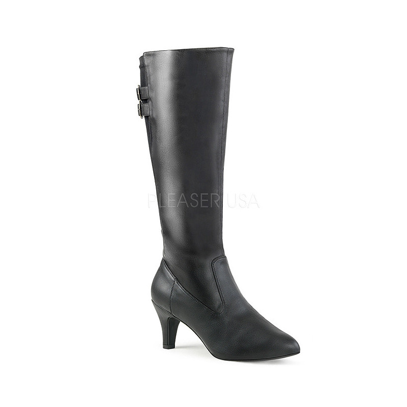 Black Leatherette 7,5 cm DIVINE-2018 big size boots womens
